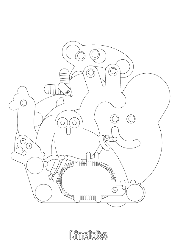 Character Crowd coloring page