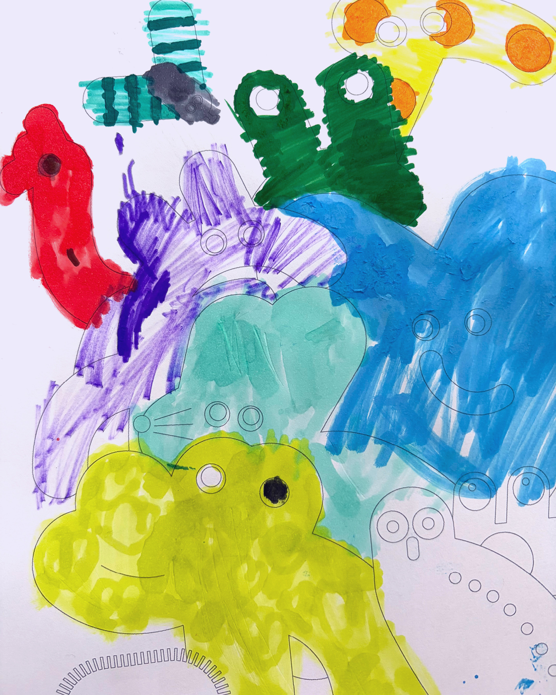 Linelobs – Fan Art Lobmob Character Friends Kids Colored Pencil