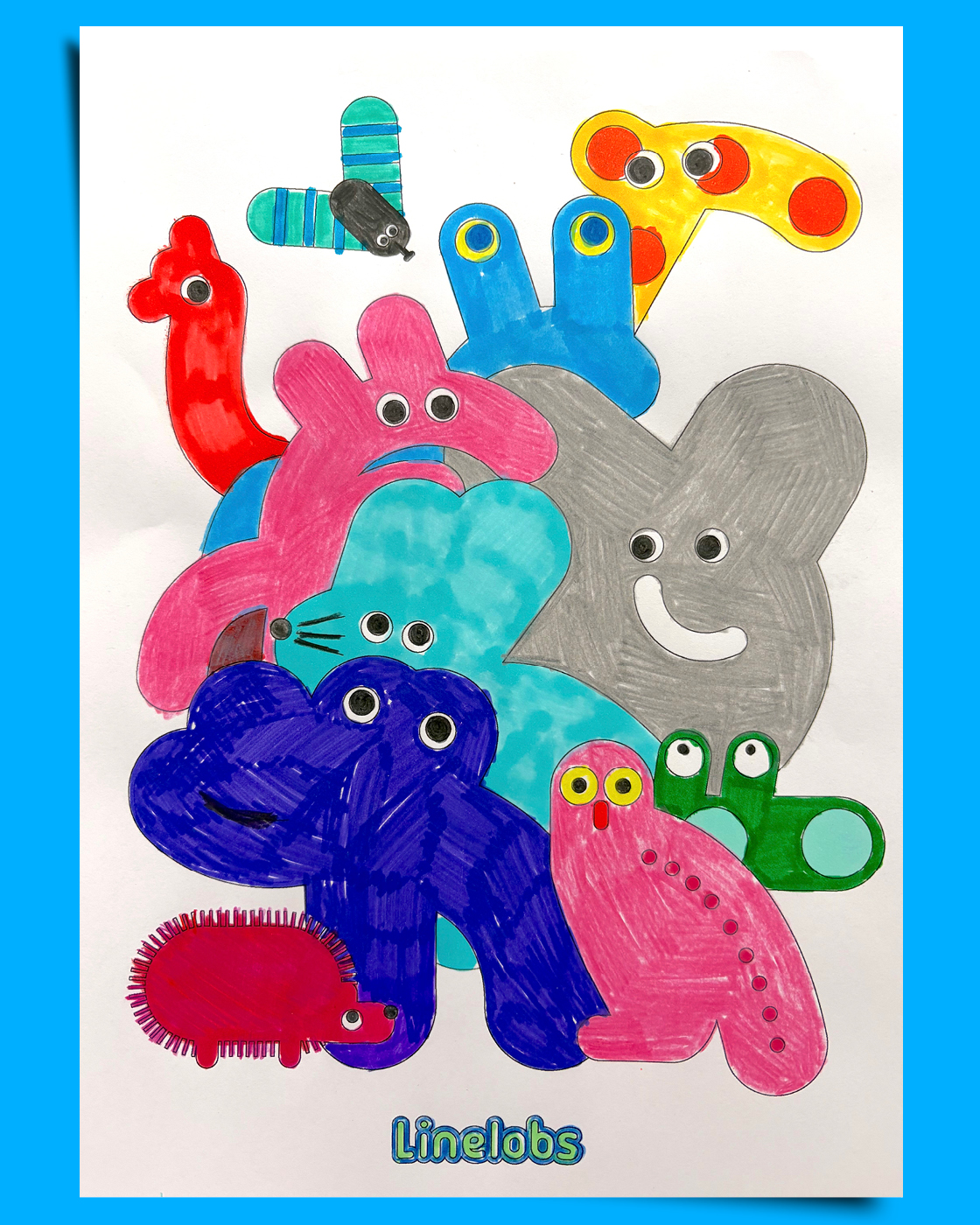 Linelobs – Fan Art Lobmob Character Friends Colored Pencil